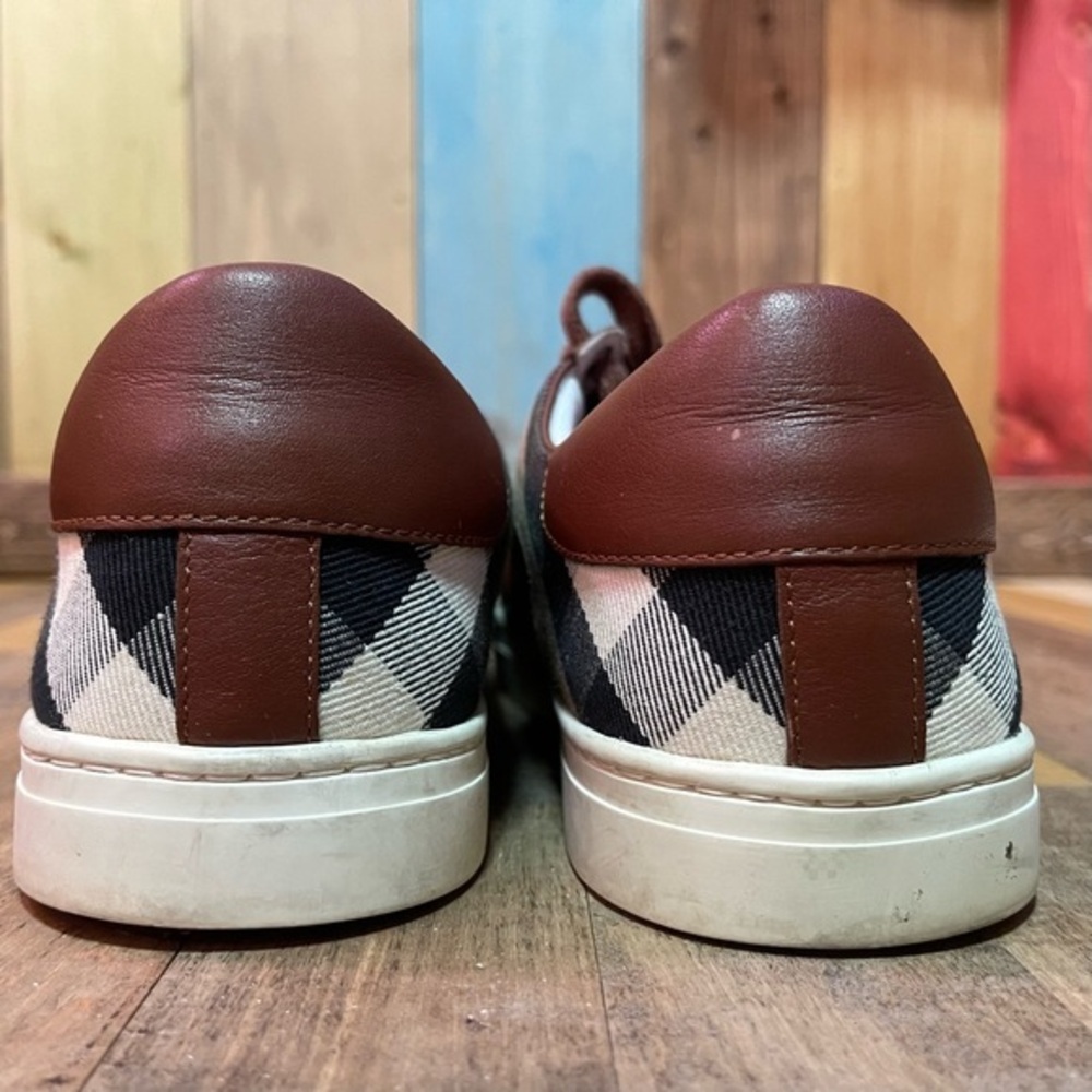 Burberry Brown Sneakers nova check Low-Top Retro Style Sz 42 / US 9 - Picture 10 of 10